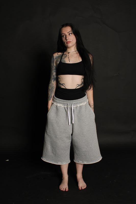 grey sweatshorts